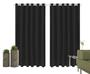 Cortina Corta Luz 2,80m X 1,80m 100% Blackout PVC Preta Para Sala Ou Quarto Para Varão Simples - Ibitinga Decora Imagem de Cortina Corta Luz 2,80m X 1,80m 100% Blackout PVC Preta Para Sala Ou Quarto Para Varão Simples