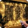 Imagem de Cortina de 300 leds cascata com controle efeitos - pisca e animações - para decoração de natal eventos e casamentos