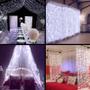 Imagem de Cortina de 300 leds cascata com controle efeitos - pisca e animações - para decoração de natal eventos e casamentos