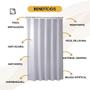 Imagem de Cortina de Box Banheiro com Ganchos Reforçado Anti Mofo Cortina Para Banheiro Grossa Impermeável PVC Com ou Sem Visor