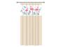 Imagem de Cortina De Box Bege 138X198Cm Com Visor Estampado Flamingo