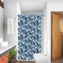 Imagem de Cortina de Box Estampada Geométrica Com Ilhós - Diversos Modelos Azul Verde