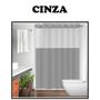Imagem de Cortina de box vinil visor retangular lisa c/ ilhos - cinza