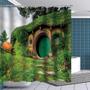 Imagem de Cortina de Chuveiro Fuortia Hobbit Fantasy Green 180x180cm - Com Ganchos