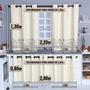 Imagem de Cortina de Cozinha 2,20mx1,30m + cortina de pia 2,80mx0,80m Bege