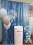 Imagem de Cortina de Fundo de Lantejoulas QueenDream Azul Bebê - 2,1m x 2,1m