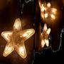Imagem de Cortina de Led 16 Estrelas 138 LEDs Natal Pisca Pisca 3 Metros 220V Branco Quente 618112