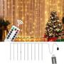 Imagem de Cortina de Luzes LED USB 6x3m/3x3m - Controle Remoto - Decoração de Natal