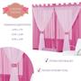 Imagem de Cortina de voal 3,00 x 2,80 m p/ quarto de menina ou bebê na cor pink / rosa juvenil
