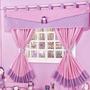 Imagem de Cortina infantil para quarto de menina lilas com rosa de 2 metros