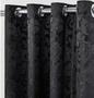 Imagem de Cortina Jacquard 6,00X2,50 Preto Ilhós Quadrado Cromado