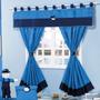 Imagem de Cortina Little Boy para Varão Simples com Abraçadeiras - Azul
