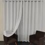 Imagem de Cortina Luxuosa Voal Gase De Linho Com Forro Blackout 4,00x2,60 Luxo