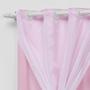 Imagem de Cortina Para Bebê em Oferta 2,00X1,70 Tecido Voal Rosa teen