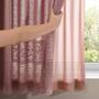Imagem de Cortina para Cozinha Donna 220x130 cm Renda Color com Forro Rose