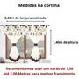 Imagem de Cortina Para Cozinha Home 2,60m X 1,40m - Tecido Oxford Premium - estampa Coffee Marrom com bege