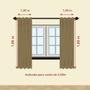 Imagem de Cortina para janela ilhós Blackout Amanda Dohler 2,00x1,80 ideal para sala quarto cor linho natural