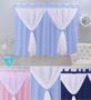 Imagem de cortina para quarto de bebe menino e menina persiana franzida + voal maternidade