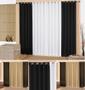 Imagem de cortina para sala ou quarto 200 cm x 180 cm curtinas  2 metros franzido moderno 