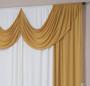 Imagem de Cortina Paris 5,00 x 2,80 Sala Quarto Decoração com Bando Malha Gel Palha e Amarelo Mostarda