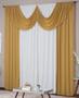 Imagem de Cortina Paris 5,00 x 2,80 Sala Quarto Decoração com Bando Malha Gel Palha e Amarelo Mostarda