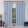 Imagem de Cortina Porta 2,80x2,20 Azul Blackout PVC Liso Sala Quarto