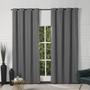 Imagem de Cortina Porta Sala Cinza 2,80x2,50 Blackout PVC Liso