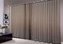 Imagem de cortina pra sala grande voal quadriculado marron 6,00x2,80