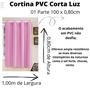 Imagem de Cortina PVC Blackout 1 Folha P/ Janelas Pequena, Vitrôs, Janela de Banheiro 1,00 x 0,80 Liso