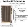 Imagem de Cortina PVC Blackout 1 Folha P/ Janelas Pequena, Vitrôs, Janela de Banheiro 1,00 x 0,80 Liso