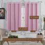 Imagem de Cortina Quarto Menina Rosa Janela 2 Metros Blackout PVC Liso