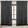 Imagem de Cortina Quarto Voal Xadrez Preto Com Forro Branco 4,00X2,80