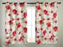 Imagem de Cortina Rústica 2,80M X 2,30M Floral Hibisco Quarto Ou Sala