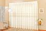 Imagem de cortina sala luxo com voil bordada cor palha perciana luxuosa voal c/ bordado 3m