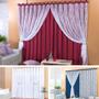 Imagem de cortina sala percianas vinho c/ renda + 4 capas d almofadas +presilhas  cromadas