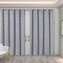 Imagem de cortina sala tecido jacquard cinza semi blackout 3,00x2,80