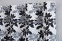 Imagem de Cortina Semi Blackout de Tecido Jacquard Pérola para Sala Quarto Escritório 2,00m x 1,70m Estampa Folhagem Cinza e Preto