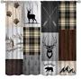 Imagem de Cortinas Cyness Rustic Carbin Deer Bear Elk Moose 132x213cm