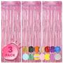 Imagem de Cortinas de Fundo Voircoloria Rosa Claro com Franjas - 1x2,5m (Pacote com 3)