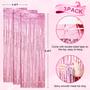 Imagem de Cortinas de Fundo Voircoloria Rosa Claro com Franjas - 1x2,5m (Pacote com 3)