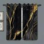 Imagem de Cortinas de janela Baocicco Black Gold Marble 80x115cm 2 painéis