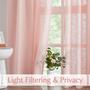 Imagem de Cortinas FMFUNCTEX Linen Semi Sheer Blush Pink 244 cm, 2 painéis