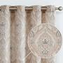 Imagem de Cortinas jinchan Linen Blend Damask Medallion 240x24cm Taupe