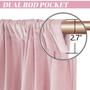 Imagem de Cortinas nanbowang Pink Velvet 132 cm x 244 cm Rod Pocket, conjunto de 2