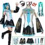 Imagem de Cosplay Miku: Conjunto Completo de Couro Prateado - Vestido de Marinheiro Jk