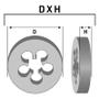 Imagem de Cossinete Manual Em Aço Liga WS - Med. 1/2 x 14 - BSP (G) - Norma ANSI - Ref. 337,0004 - ROCAST