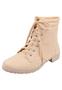 Imagem de Coturno Bota Feminina Salto Baixo Off White