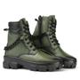 Imagem de Coturno Couro Feminino Corrente Lorena Verde Militar