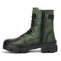 Imagem de Coturno Couro Militar Feminino Solado Tratorado Cano Médio Elásticos Ajustáveis Casual Verde