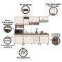 Imagem de Cozinha 5 Peças com Balcão de Pia Ambiente Barcelona Carvalho OAK Off White  Poliman